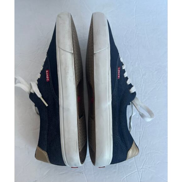Levi's Women’s Denim Low Top Comfort Blue/White Lace Up Sneaker Shoes Sz 8 - Picture 5 of 11